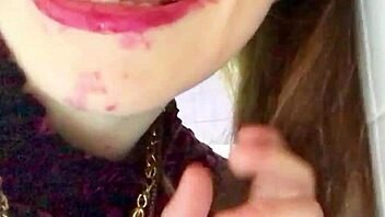 french sexy girl delivers sloppy oral pleasure to her toy