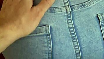 the hot wife bends over in her tight jeans for a passionate doggystyle pounding from behind. she takes a massive cumshot right on her curvy ass.