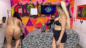 NARRATIVE OF DIGUINHA DJ DANCING WITH MULHER MELANCIA BBW SHOWCASING HUGE CURVES AND ASS SHAKING