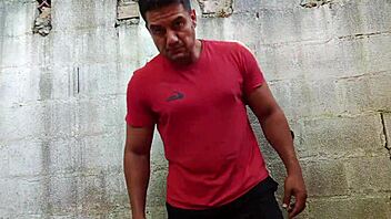 Muscular Brazilian Bear Yuri Gaucho Pumps Huge Cock In Intense Handjob Cumshot