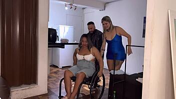 nossa f e amiga cadeirante from rio de janeiro to sao paulo for fun with paulista couple again she missed their action all in the ass