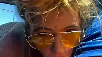 Oh Wow, Cheating Blonde Whore Sucks Cock And Takes Facial In Public!