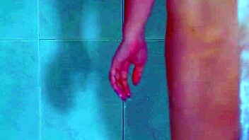 Whoa! College girls in shower revealing wet pink thongs!