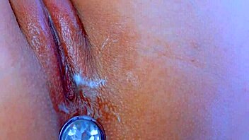 Perfect Puffy Shaved Pussy Close-Up With Buttplug Fuck And Creampie