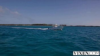 Vicki And Teanna Share Hairy Pussy Licking And Fingering In Paradise Getaway