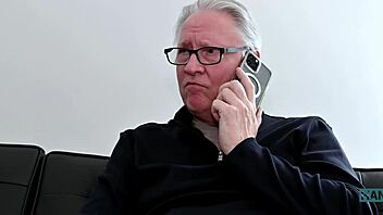 Topmodel with tight body gets intimate with her older admirer Samantha Sparkle and Hans