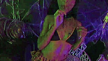 Watch The Witch Virgin And Devil Summon Monsters To Pound Their Wet Pussies In Halloween Orgy!