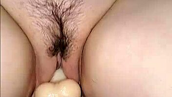 Oh wow! Handcuffed amateur wife creams everywhere on that mechanical dildo - so hot!