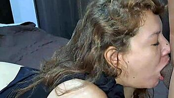 busty colombian enjoys her toy, like, playing with it in lingerie on the bed making her feel so good and curvy