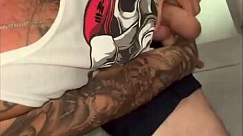 Whoa, check out this muscular bodybuilder's first-time anal domination in the gym bathroom