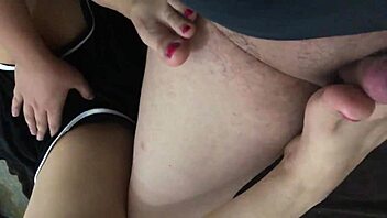 after uni my friend gives me footjob...