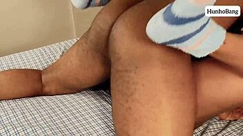 Old friends reunite as ebony juicy pussy takes BBC in rainy day fuck