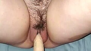 Oh wow! Handcuffed amateur wife creams everywhere on that mechanical dildo - so hot!