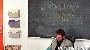 wannabe prom queen gets punished with hardcore fucking in the garage