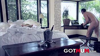 Two Bold Milfs Dominate Business Men with Intense Blowjobs and Pussy Licking