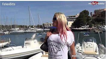 german blonde hitchhiker gets picked up for an outdoor adventure