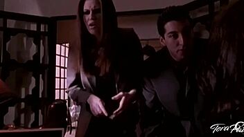 brunette babe tera patrick massages alec knights cock with her wet pussy in orgasmic ride