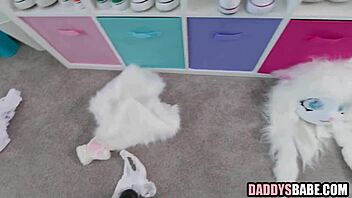 Cosplaying teen enjoys wild blowjob and fucking in taboo fun