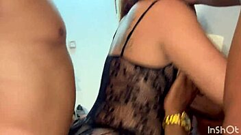 oh fuck this brazilian whore is choking on monster cocks in double penetration gangbang with cum all over