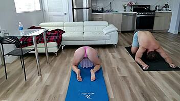 Flexible Blonde Milf Shows Off Yoga Poses