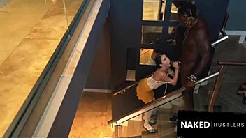 Size queen slut girlfriend cheats with big black cock lover in Florida bedroom while boyfriend works 😈