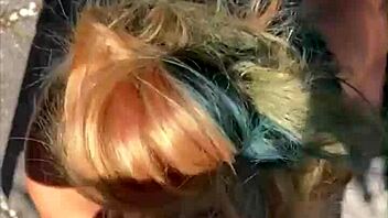 Oh Wow, Cheating Blonde Whore Sucks Cock And Takes Facial In Public!
