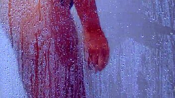 College tanned girl showers in bikini!