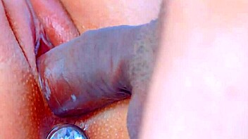 Perfect Puffy Shaved Pussy Close-Up With Buttplug Fuck And Creampie