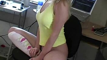 sexy hot blonde with perfect big tits poses alongside brunette in teasing photoshoot