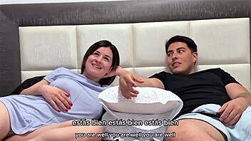 Watching movies with my cute roommate leads to intense hard fucking until I cum in her tight vagina