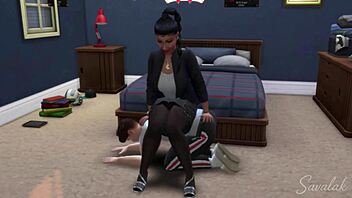 two mistresses dominate young boyfriend with toys in full interracial story