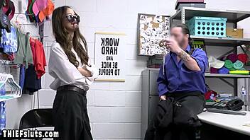 Masked Busty Teen 18+ Thief Gets Punish Fucked By LP Officer In Office