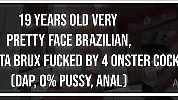 19 years old pretty brazilian morganita brux takes on monster cocks in intense anal session