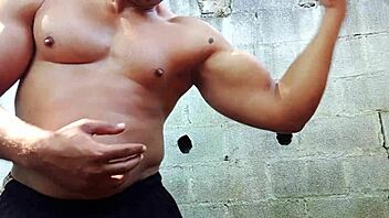 Muscular Brazilian Bear Yuri Gaucho Pumps Huge Cock In Intense Handjob Cumshot