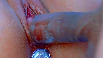 Perfect Puffy Shaved Pussy Close-Up With Buttplug Fuck And Creampie