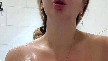 Milf Wife with Huge Natural Tits Craves Double Cock Action in Bathtub Masturbation Frenzy!
