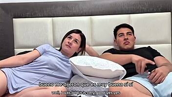 Watching movies with my cute roommate leads to intense hard fucking until I cum in her tight vagina