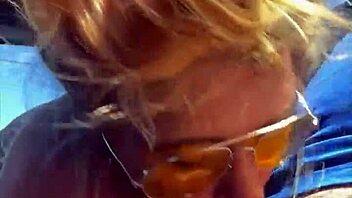 Oh Wow, Cheating Blonde Whore Sucks Cock And Takes Facial In Public!