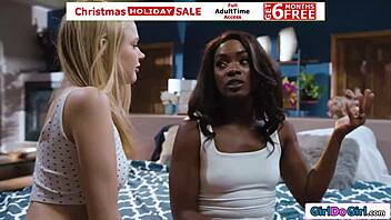 Oh gosh, I'm spankin my wife for goin behind my back, it's intense with spankin and lickin in this ebony milf threesome action