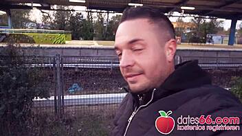 Curvy Blonde Nerd Gets Public Pickup Blowjob And Facial Cumshot On Glasses