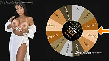 Oh Wow, Sexy Latina Spins Wheel Of Sex Game With Oil On Big Boobs Ending In Cum Facial!