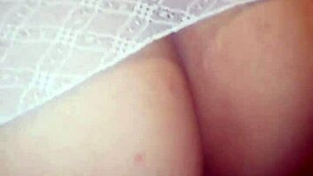 Young bride in robe explores her desires solo at home.