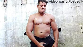 Muscular Brazilian Bear Yuri Gaucho Pumps Huge Cock In Intense Handjob Cumshot