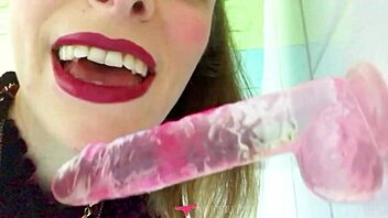 french sexy girl delivers sloppy oral pleasure to her toy