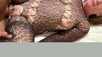 Amateur couple engages in deepthroat gagging and choking while fucking mature milf in lingerie during homemade session