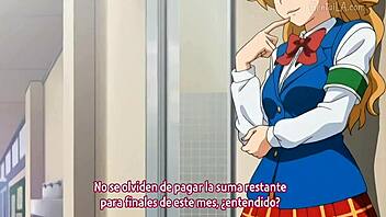 Hey, check out this brunette schoolgirl hooking up with students in the bathroom