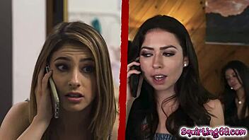 Veronica Rodriguez starts licking Melissa Moore in a shared moment of connection