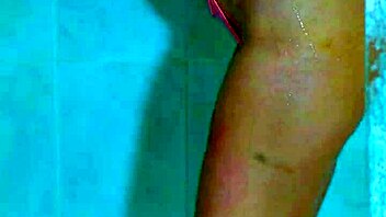 Whoa! College girls in shower revealing wet pink thongs!