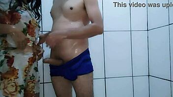 skinny brazilian amateur takes cock in shower with mature guy for hours of pussy pounding