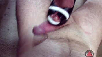 Dominant babe gives rough shoejob with heels and cumshot on feet 👠💦